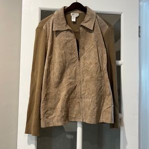 Coldwater creek 2 XL Tan leather Jacket